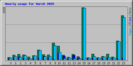 Hourly usage for March 2025
